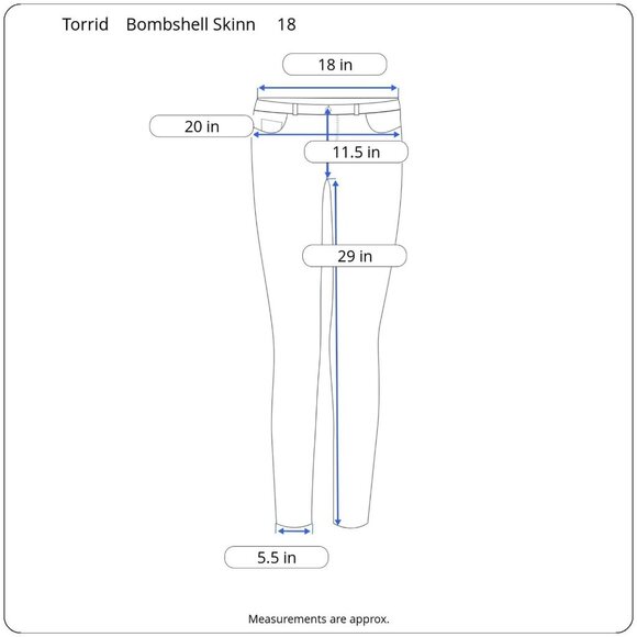 Torrid Womens Bombshell Skinny Premium Stretch High Rise Jean Plus Size 18 R - Picture 3 of 14